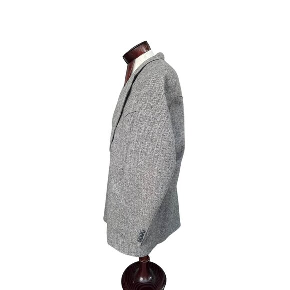 Farah Westernwear Mens Gray Herringbone 100% Wool  Sportcoat Jacket 46L - Read - Picture 3 of 15